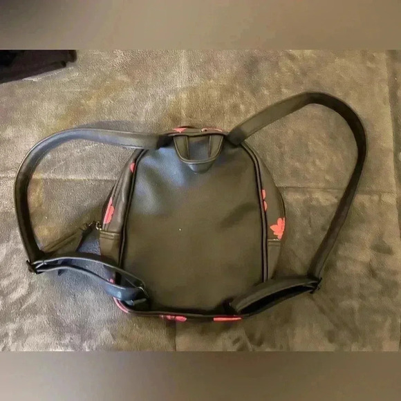 Justice Backpack purse, adj. straps, black, fuschia, pink - Picture 5 of 5